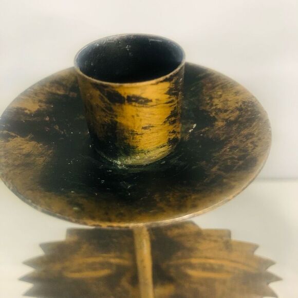 distressed metal candlestick holders star and sun 9in whimsy goth eclectic boho - Picture 6 of 9